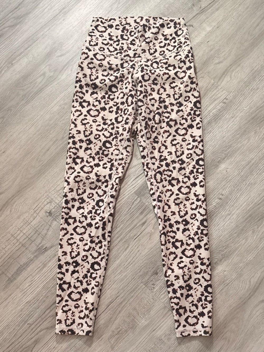 Source Unknown Pink and Brown Leopard Print Leggings